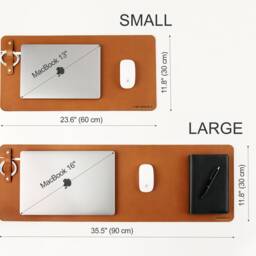 Personalized Leather Desk Mat With Cord Fixator, Cork Bottom - thumbnail 3