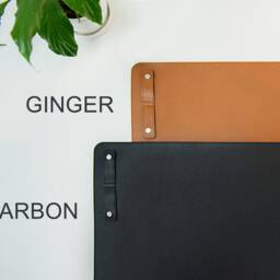 Personalized Leather Desk Mat With Cord Fixator, Cork Bottom - thumbnail 2