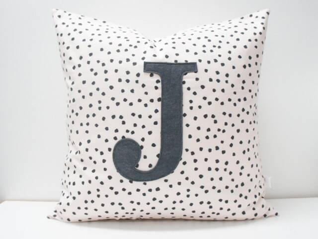 Pillow Cover - Monogrammed Pillow Cover Dottie Any Letter Available Made To Order - image 1