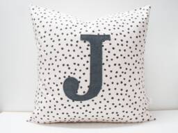 Pillow Cover - Monogrammed Pillow Cover Dottie Any Letter Available Made To Order - thumbnail 1