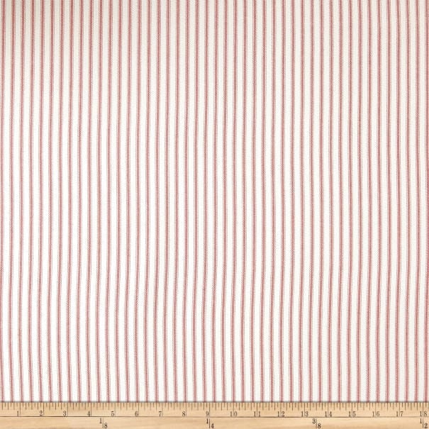"Red Classic Ticking Chevron Cafe Curtains.(Set Of 2.red & White.choose Your Length - 15""-32"