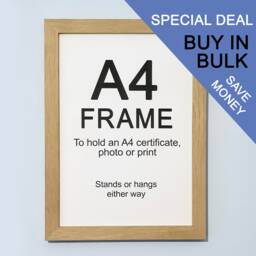 A4 Oak Veneer Picture Frame For Certificates, Photos Or Prints