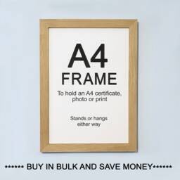 A4 Oak Veneer Picture Frame For Certificates, Photos Or Prints - thumbnail 2