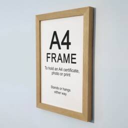 A4 Oak Veneer Picture Frame For Certificates, Photos Or Prints - thumbnail 3