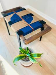 Hand-Woven Entryway Bench Mcm Style End Of Bed & Mudroom Seating - Custom-Made, Multiple Sizes - thumbnail 1