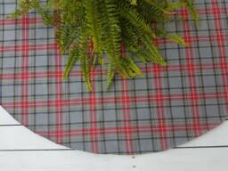 Gray Plaid Tree Skirt, Tartan Gray Christmas Skirt