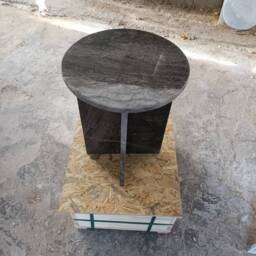 Handmade Brown Marble Side Table Italian Model End Table - thumbnail 4