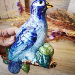 Portuguese Ceramic Dove Of Madeira/Figurine Majolica Pottery - thumbnail 2