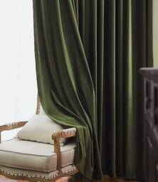 79 Colors, Gv79 , A Pair Of Extra Thick Olive Green Curtains , Living Room Curtains, Velvet Drapery Panels, Bedroom Custom Made - thumbnail 1