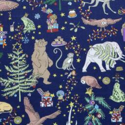 Velvet Christmas Stocking Made With Liberty Fabrics Tana Lawn Christmas, Navy Blue - thumbnail 4