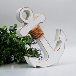 Freestanding Anchor, Nautical Wood Anchor, Wooden Anchor Home Decor, Beach Party Nautical Room, Stand Alone - thumbnail 3