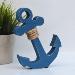 Freestanding Anchor, Nautical Wood Anchor, Wooden Anchor Home Decor, Beach Party Nautical Room, Stand Alone - thumbnail 2