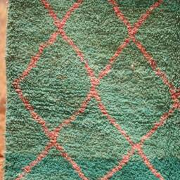 Green Boujaad Wool Rug Custom Moroccan Home Decor - thumbnail 2