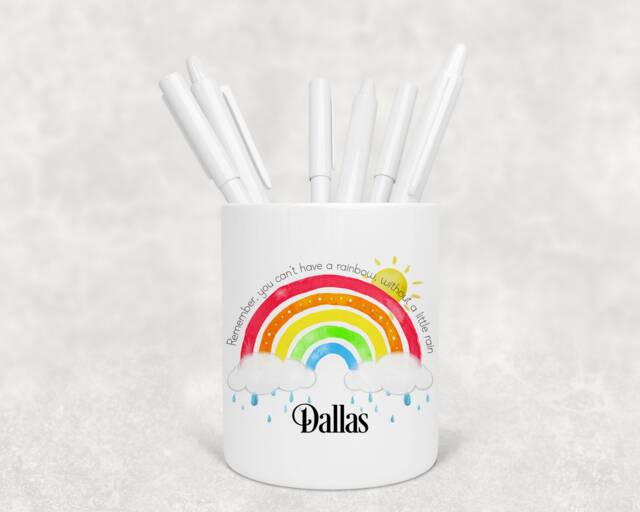 Personalised Rainbow Pencil Pen Pot , Birthday Gift, Ideal Gift - image 1