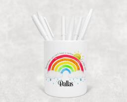 Personalised Rainbow Pencil Pen Pot , Birthday Gift, Ideal Gift
