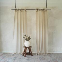 Sheer Curtain Panel Tie Top, Linen Window Curtains, Light Filtering Panels For Bedroom, Custom Drapes - thumbnail 1
