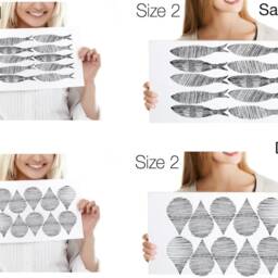 Wall Decals Sardines Line Art, Dots, Triangles, Jars - Contemporary Bathroom D??cor, Tile Decals, Hand-Painted Furniture - thumbnail 2