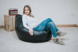 Faux Leather Hi-Back Gamer Bean Bag Chair Handmade in UK - thumbnail 1