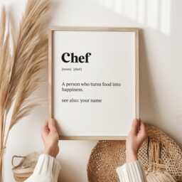Chef Gift - Personalised Wall Art Cook Female Male - thumbnail 1