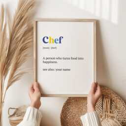 Chef Gift - Personalised Wall Art Cook Female Male - thumbnail 2