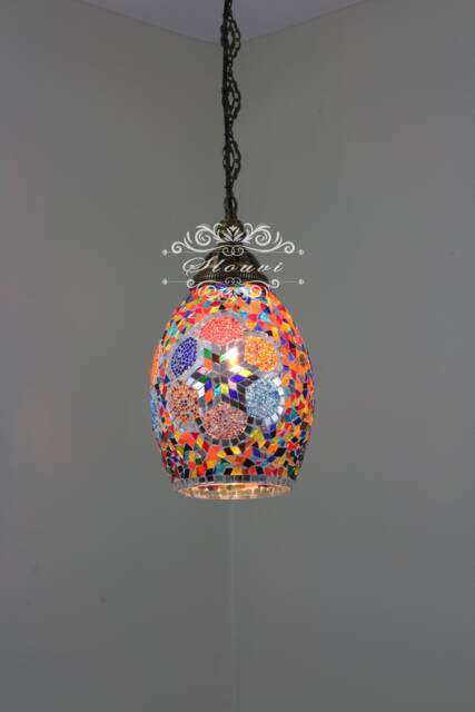Handmade Turkish Mosaic Lamp - Kitchen Island Pendant Light - image 1