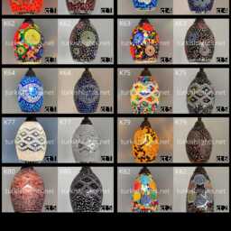 Handmade Turkish Mosaic Lamp - Kitchen Island Pendant Light - thumbnail 4