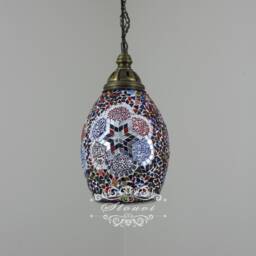 Handmade Turkish Mosaic Lamp - Kitchen Island Pendant Light - thumbnail 2