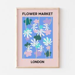 Flower Market London Print, Aesthetic Floral Poster, Print Pink, Les Fleurs Art - thumbnail 2