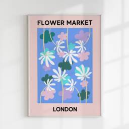 Flower Market London Print, Aesthetic Floral Poster, Print Pink, Les Fleurs Art - thumbnail 3