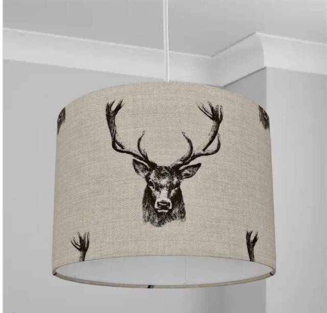 New Luxury High Quality Hand Made Stag Print Lamp Shade Pendant Light - image 1