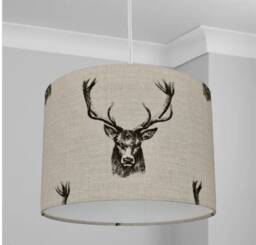 New Luxury High Quality Hand Made Stag Print Lamp Shade Pendant Light - thumbnail 1