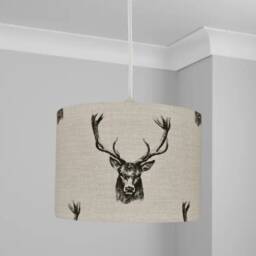 New Luxury High Quality Hand Made Stag Print Lamp Shade Pendant Light - thumbnail 2