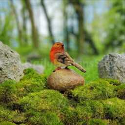 Robin Garden Statues - Set Of 2 Weatherproof Resin Patio Decor - thumbnail 2
