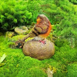 Robin Garden Statues - Set Of 2 Weatherproof Resin Patio Decor - thumbnail 4