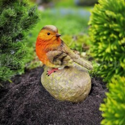 Robin Garden Statues - Set Of 2 Weatherproof Resin Patio Decor - thumbnail 3