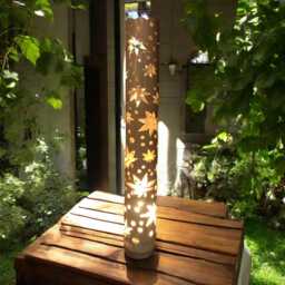 Maple Leaf Bamboo Lamp Handmade Japanese-style Ambient Lighting - thumbnail 2