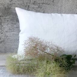 stonewashed Linen Pillow Case in Luxury Off White/ Linen Cushion Cover Cream White With Hidden Zipper/Decorative Pillow/ - thumbnail 2
