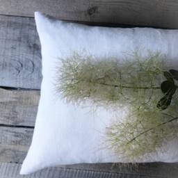 stonewashed Linen Pillow Case in Luxury Off White/ Linen Cushion Cover Cream White With Hidden Zipper/Decorative Pillow/ - thumbnail 4