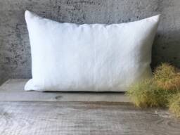 stonewashed Linen Pillow Case in Luxury Off White/ Linen Cushion Cover Cream White With Hidden Zipper/Decorative Pillow/