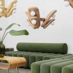 Handcrafted Clay Pendant Chandelier, Beige Sustainable Lighting - thumbnail 3