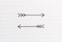Metal Arrow Line Art Wall Hanging Farmhouse Indian Scandinavian Mexican Bohemian Minimal Decor Boho - thumbnail 1