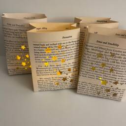 5 Jane Austen Luminaries, Custom Book Page Lanterns, Luminary Bags, Art, Decor, Austen, Club - thumbnail 3