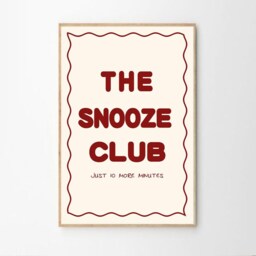The Snooze Club Art Canvas Poster, Trendy Wall Art, Apartment Aesthetic Decor, Retro Home Printed Gift - thumbnail 2