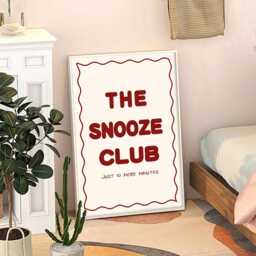 The Snooze Club Art Canvas Poster, Trendy Wall Art, Apartment Aesthetic Decor, Retro Home Printed Gift - thumbnail 3