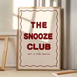 The Snooze Club Art Canvas Poster, Trendy Wall Art, Apartment Aesthetic Decor, Retro Home Printed Gift - thumbnail 1