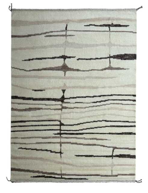 Hand-Knotted Moroccan Beni Ourain Rug, 100% Natural Wool, Modern Berber Carpet For Living Room - image 1