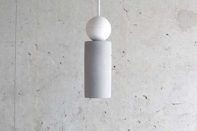 Handmade Concrete Pendant Light Modern Plaster Sphere Lamp - image 1