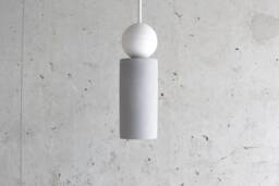 Handmade Concrete Pendant Light Modern Plaster Sphere Lamp - thumbnail 1