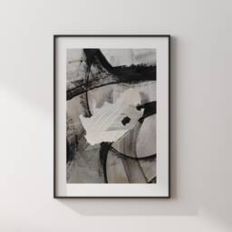 South Africa Map - Black & Grey Abstract Painting Of Wall Art Print Traval Poster - thumbnail 3