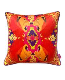 Lions Roar Luxury Cushion - Colourful Statement Home Decor, Maximalist, Animal Print - thumbnail 1